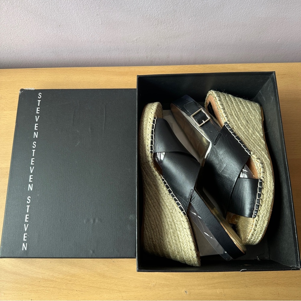 Brand New in Box Stellar Black Steven by Steve Madden Wedges